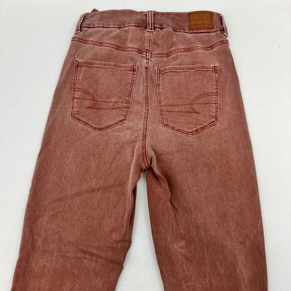 American Eagle Womens Curvy Jeggings High Rise Rose Size 0 Short Buckle - Picture 6 of 10